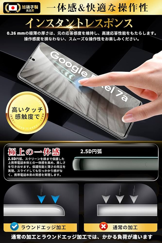 Amazon | Google Pixel 7a ガラスフィルム (2枚)【旭硝子日本製